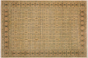 handmade Transitional Kafkaz Chobi Ziegler Beige Brown Hand Knotted RECTANGLE 100% WOOL area rug 9 x 12